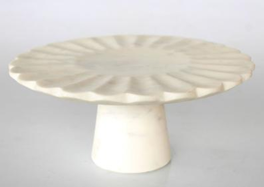 Marble Scallop Cake Stand  - <p style='text-align: center;'>R 150</p>